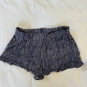 Urban Outfitters Blue and White High Waist Striped Shorts